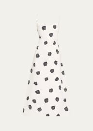 Marni Rose-Print Sleeveless Button-Back Ankle Dress - at Bergdorf Goodman